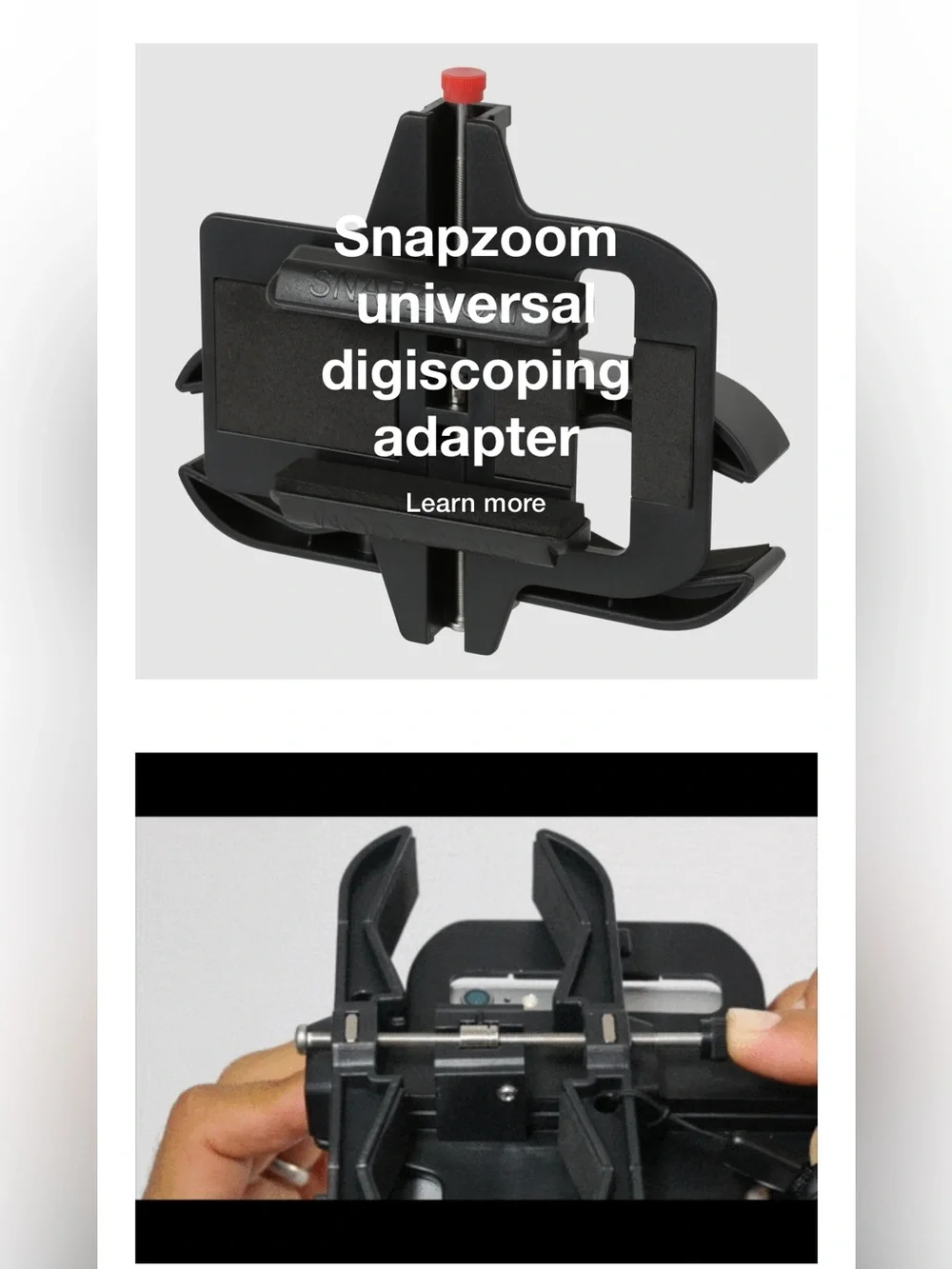 NWT Universal Digiscoping Adapter - Gray Phone Mount for Optics